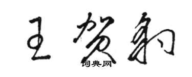 駱恆光王賀豹草書個性簽名怎么寫