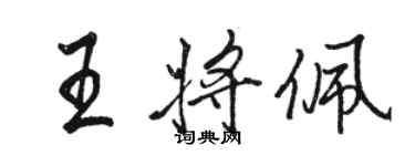 駱恆光王將佩行書個性簽名怎么寫