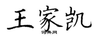 丁謙王家凱楷書個性簽名怎么寫