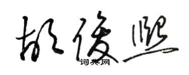 駱恆光胡俊熙草書個性簽名怎么寫