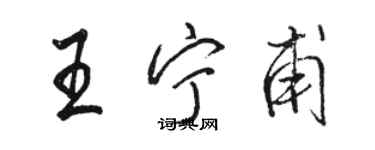 駱恆光王寧甫行書個性簽名怎么寫