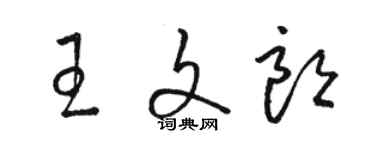 駱恆光王文朗草書個性簽名怎么寫