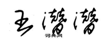 朱錫榮王潛潛草書個性簽名怎么寫