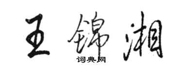 駱恆光王錦湘行書個性簽名怎么寫