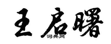 胡問遂王啟曙行書個性簽名怎么寫