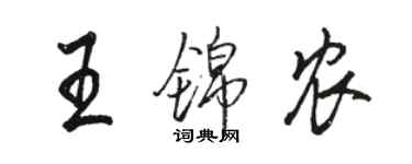 駱恆光王錦農行書個性簽名怎么寫