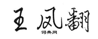 駱恆光王鳳翻行書個性簽名怎么寫