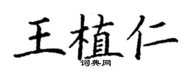 丁謙王植仁楷書個性簽名怎么寫