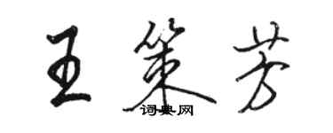 駱恆光王策芳行書個性簽名怎么寫