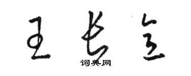 駱恆光王長意草書個性簽名怎么寫