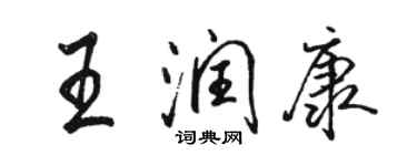 駱恆光王潤康行書個性簽名怎么寫