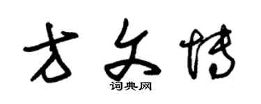 朱錫榮方文博草書個性簽名怎么寫