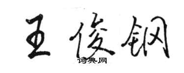 駱恆光王俊鋼行書個性簽名怎么寫