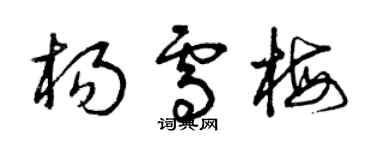 曾慶福楊雪梅草書個性簽名怎么寫