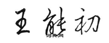 駱恆光王能初行書個性簽名怎么寫