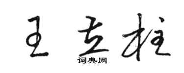 駱恆光王立柱草書個性簽名怎么寫