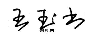 朱錫榮王玉書草書個性簽名怎么寫