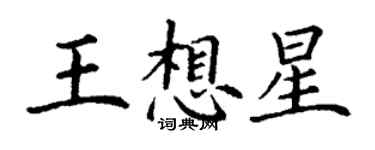 丁謙王想星楷書個性簽名怎么寫