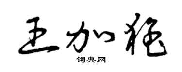 曾慶福王加猛草書個性簽名怎么寫