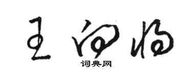 駱恆光王向將草書個性簽名怎么寫