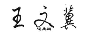 駱恆光王文冀行書個性簽名怎么寫