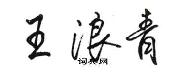 駱恆光王浪青行書個性簽名怎么寫