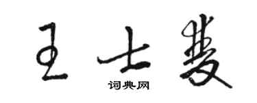 駱恆光王士雙草書個性簽名怎么寫