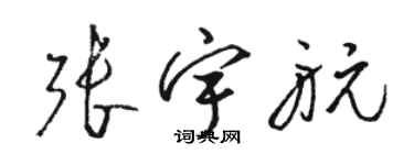 駱恆光張宇航草書個性簽名怎么寫