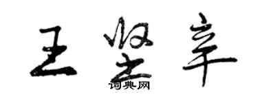 曾慶福王堅辛行書個性簽名怎么寫