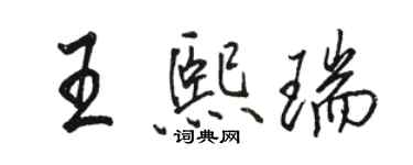駱恆光王熙瑞行書個性簽名怎么寫