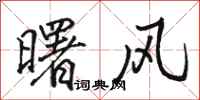 駱恆光曙風行書怎么寫