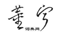 駱恆光董寧草書個性簽名怎么寫