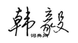 駱恆光韓毅行書個性簽名怎么寫