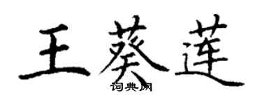 丁謙王葵蓮楷書個性簽名怎么寫