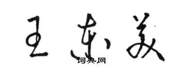 駱恆光王東美草書個性簽名怎么寫