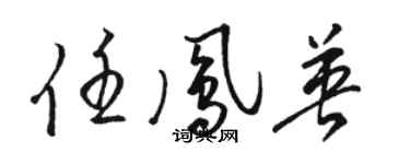 駱恆光任鳳英草書個性簽名怎么寫