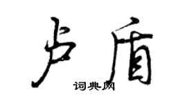曾慶福盧盾行書個性簽名怎么寫