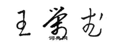 駱恆光王榮武草書個性簽名怎么寫