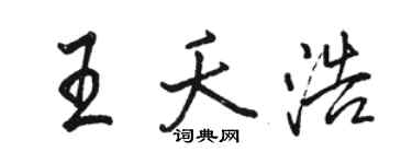 駱恆光王夭浩行書個性簽名怎么寫