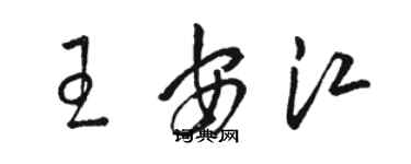 駱恆光王安江草書個性簽名怎么寫