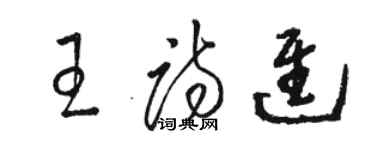 駱恆光王詩進草書個性簽名怎么寫