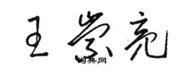 駱恆光王崇亮草書個性簽名怎么寫