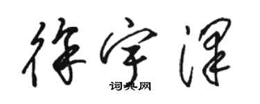 駱恆光徐宇澤草書個性簽名怎么寫