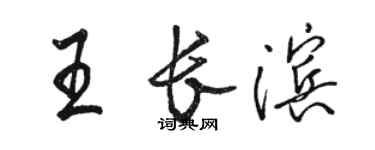 駱恆光王長濱行書個性簽名怎么寫