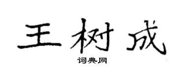 袁強王樹成楷書個性簽名怎么寫