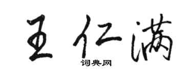 駱恆光王仁滿行書個性簽名怎么寫
