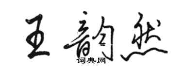 駱恆光王韻然行書個性簽名怎么寫