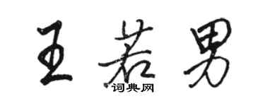 駱恆光王若男行書個性簽名怎么寫
