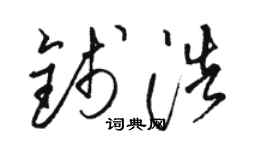 駱恆光錢浩草書個性簽名怎么寫