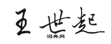 駱恆光王世起行書個性簽名怎么寫